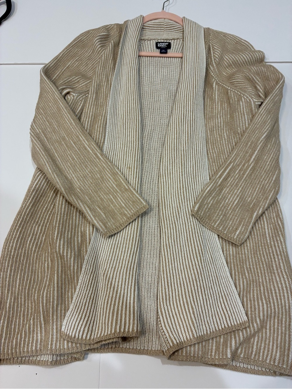 Lands’ End Drifter Shaker Open Cardigan Sweater (1X)